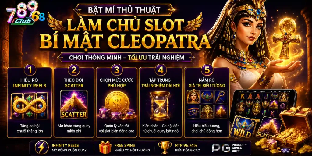 Bật mí thủ thuật làm chủ Slot Bí mật Cleopatra 789Club