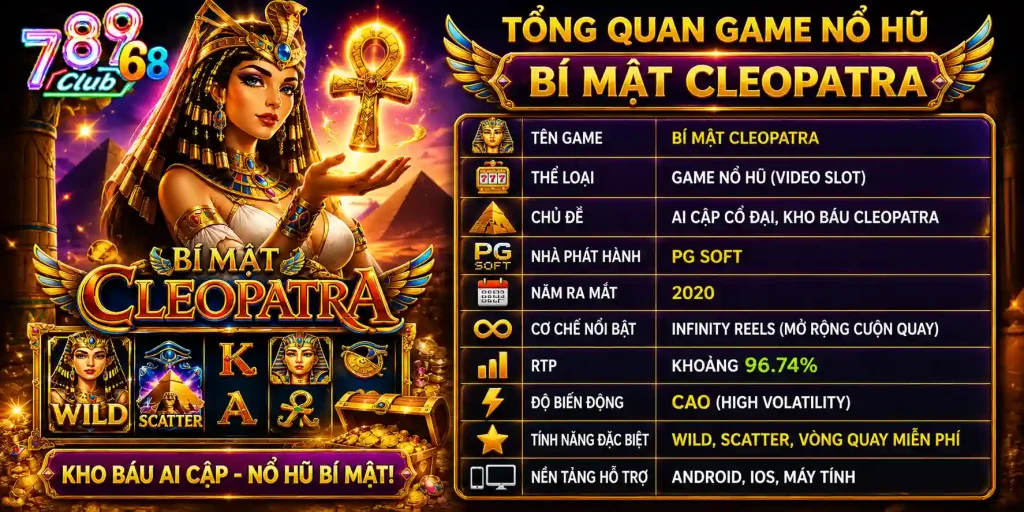 Đôi nét tổng quan về nổ hũ bí mật Cleopatra 789Club
