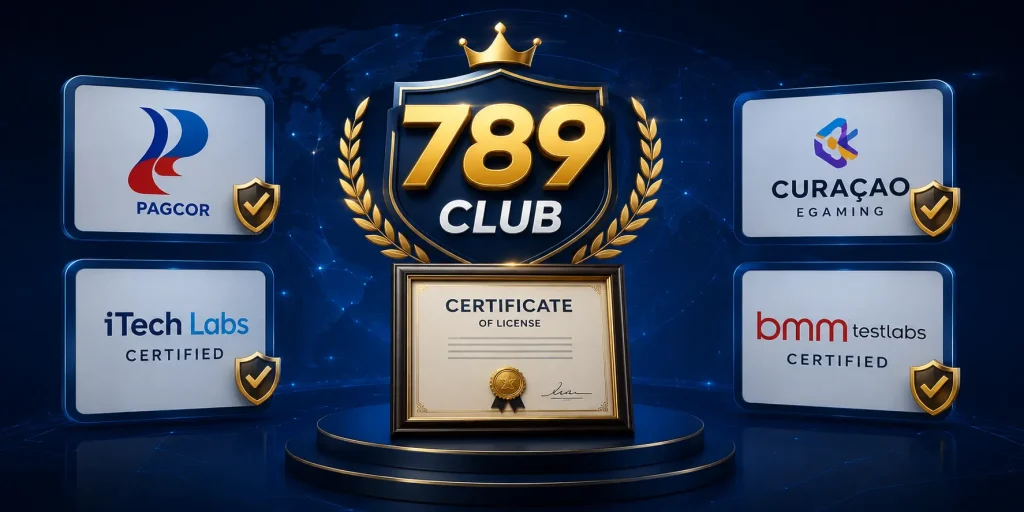 Giấy phép hoạt động 789CLUB từ các tổ chức uy tín