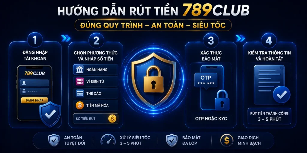 Hướng dẫn rút tiền 789CLUB đúng quy trình an toàn